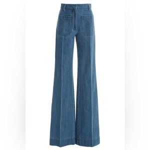 VICTORIA BECKHAM HIGH WAISTED PATCH POCKET
ALLOVER 70S WASH JEANS